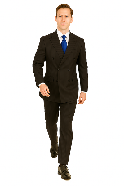 Giorgio Fiorelli Double-Breast Black Stripe Suit