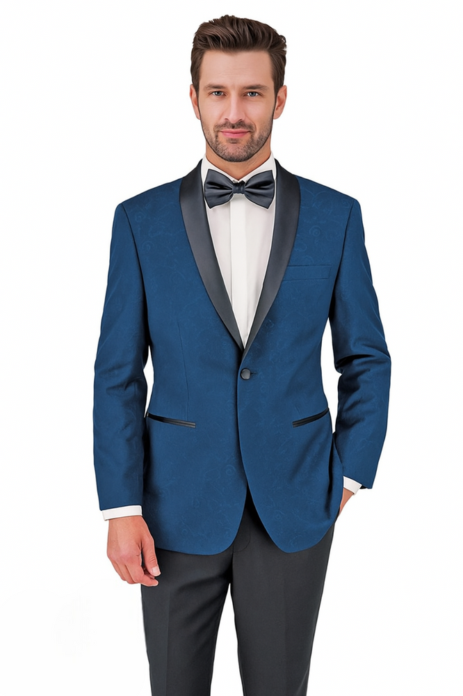 Shawl Paisly Tuxedo by Giorgio Fiorelli in Burgundy, Gray, Blue