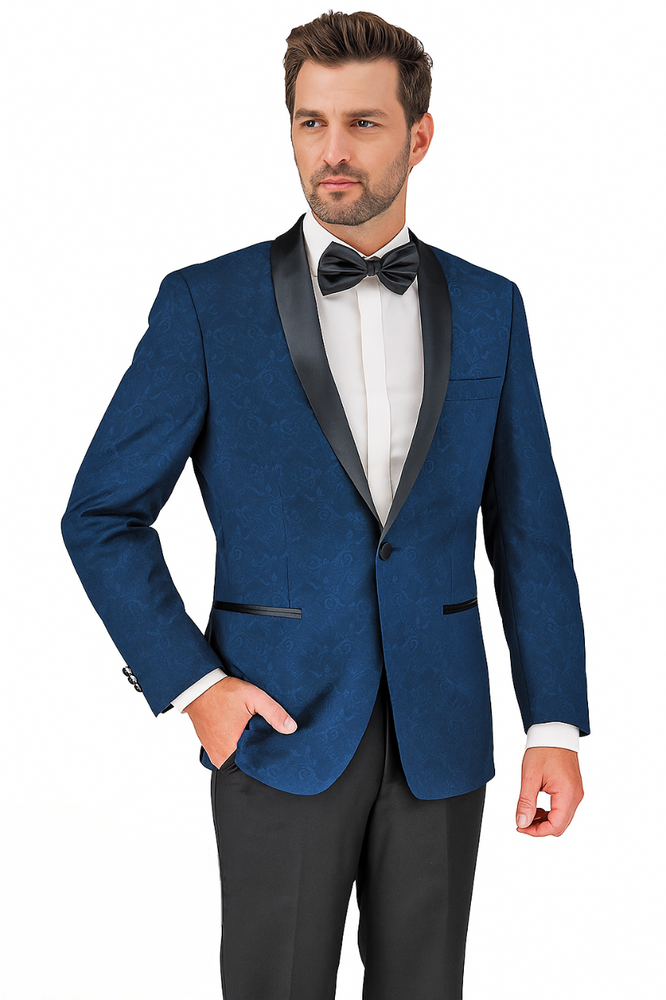 Shawl Paisly Tuxedo by Giorgio Fiorelli in Burgundy, Gray, Blue