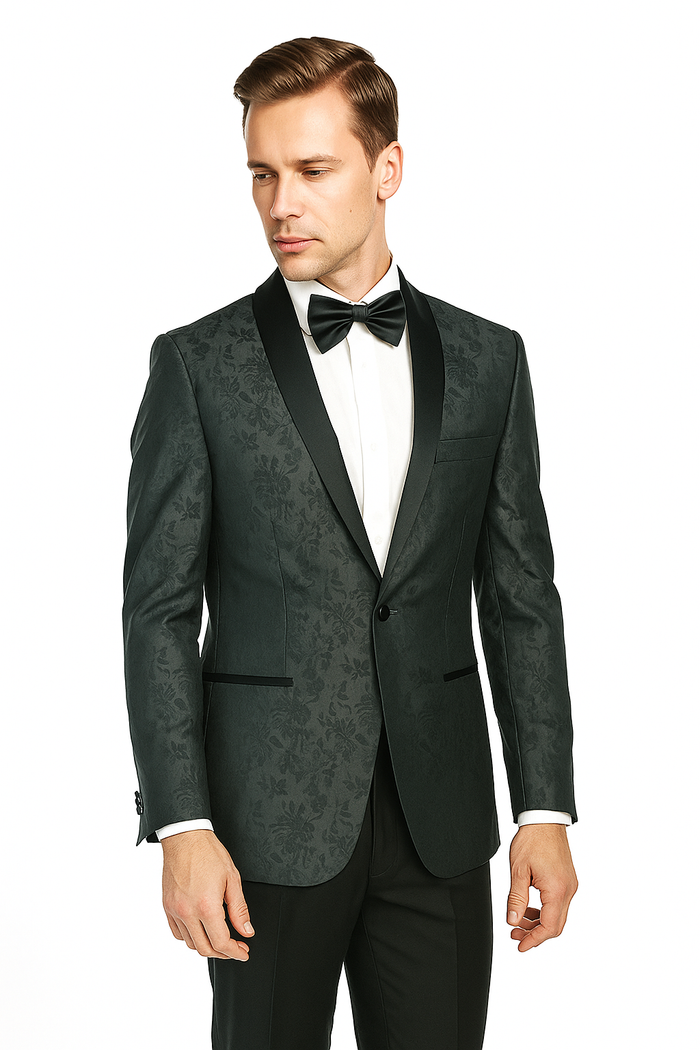 Shawl Paisly Tuxedo by Giorgio Fiorelli in Burgundy, Gray, Blue