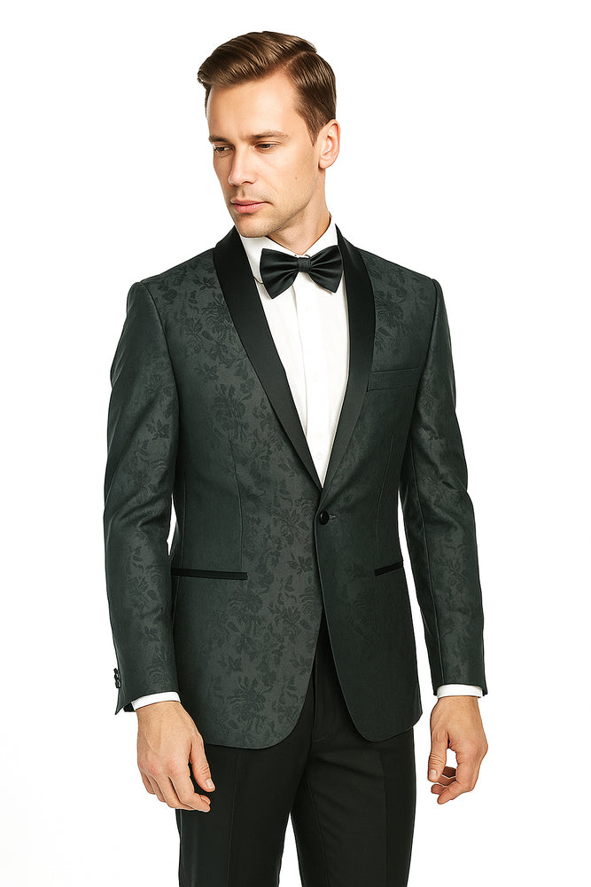 Shawl Paisly Tuxedo by Giorgio Fiorelli in Burgundy, Gray, Blue