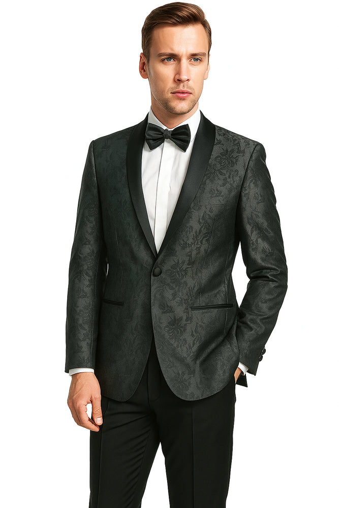 Shawl Paisly Tuxedo by Giorgio Fiorelli in Burgundy, Gray, Blue