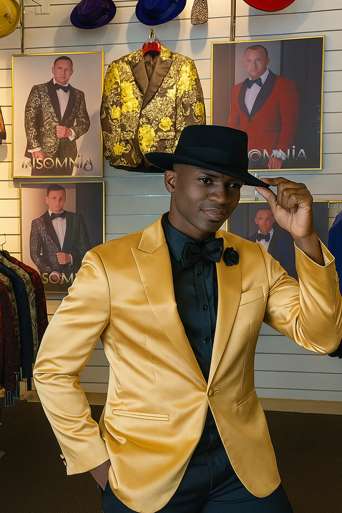 Men's Gold Peak Label Cheap Priced Designer Fashion Dress Casual Blazer On Sale Besom Two Pockets One Button Blazer