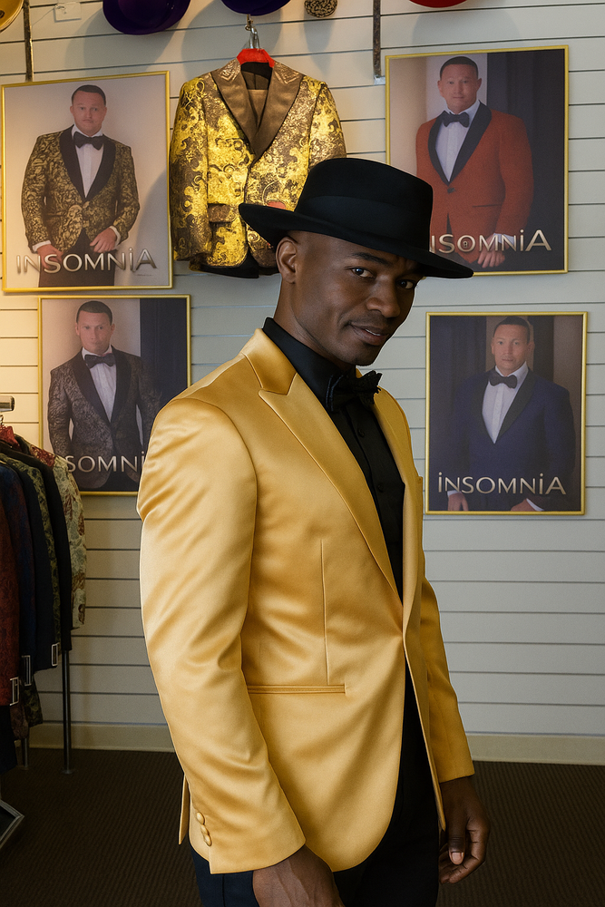 Men's Gold Peak Label Cheap Priced Designer Fashion Dress Casual Blazer On Sale Besom Two Pockets One Button Blazer