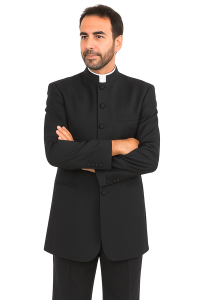 Mandarin Collar Tuxedo - Mandarin Tuxedo - No Collar Suit - Black Suit