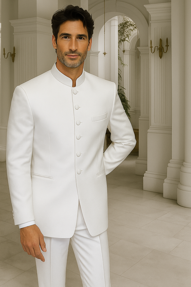 Men's White One Chest Pocket Marriage Groom Wedding Blazer