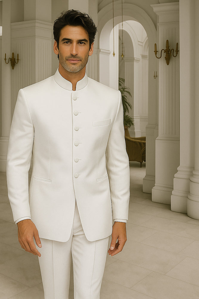 Men's White One Chest Pocket Marriage Groom Wedding Blazer