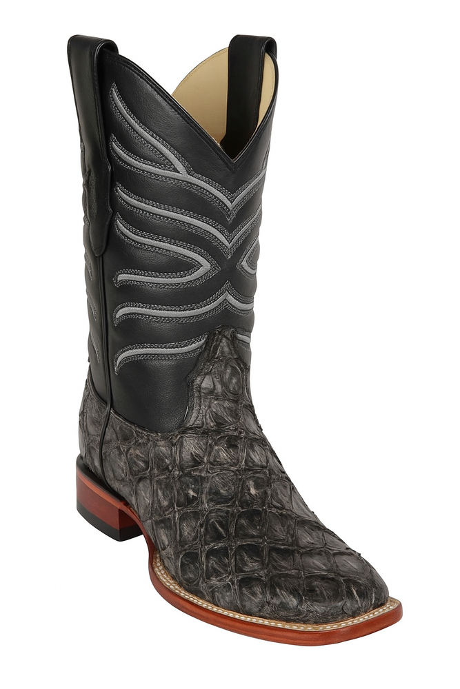 Botas de Pescado Pirarucu Original en Horma Rodeo Cuadrada