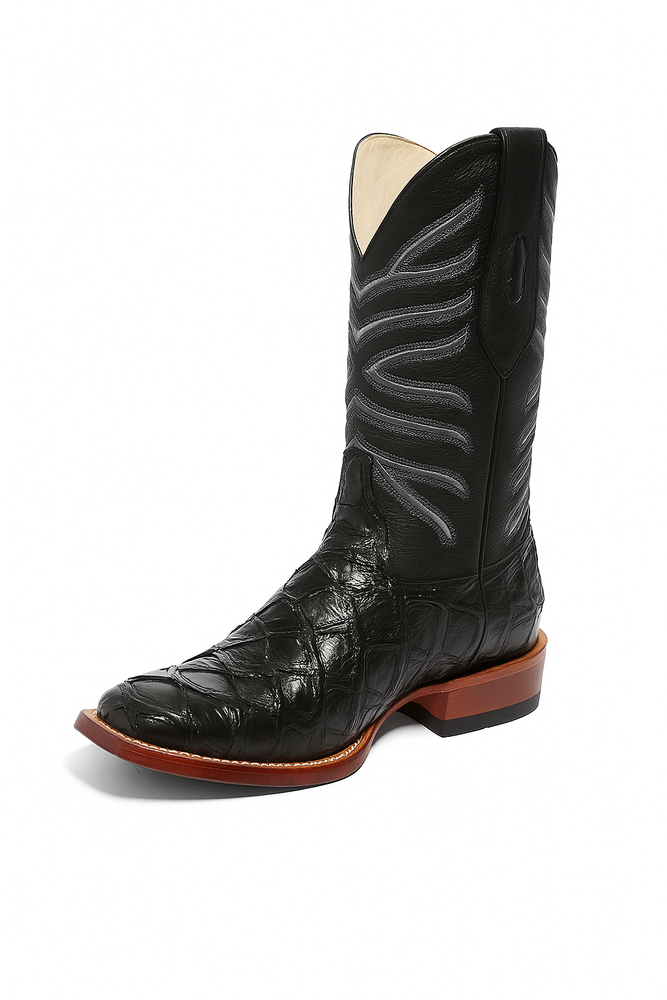 Botas de Pescado Pirarucu Original en Horma Rodeo Cuadrada