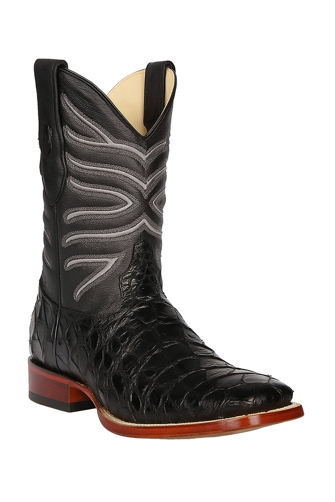 Botas de Pescado Pirarucu Original en Horma Rodeo Cuadrada