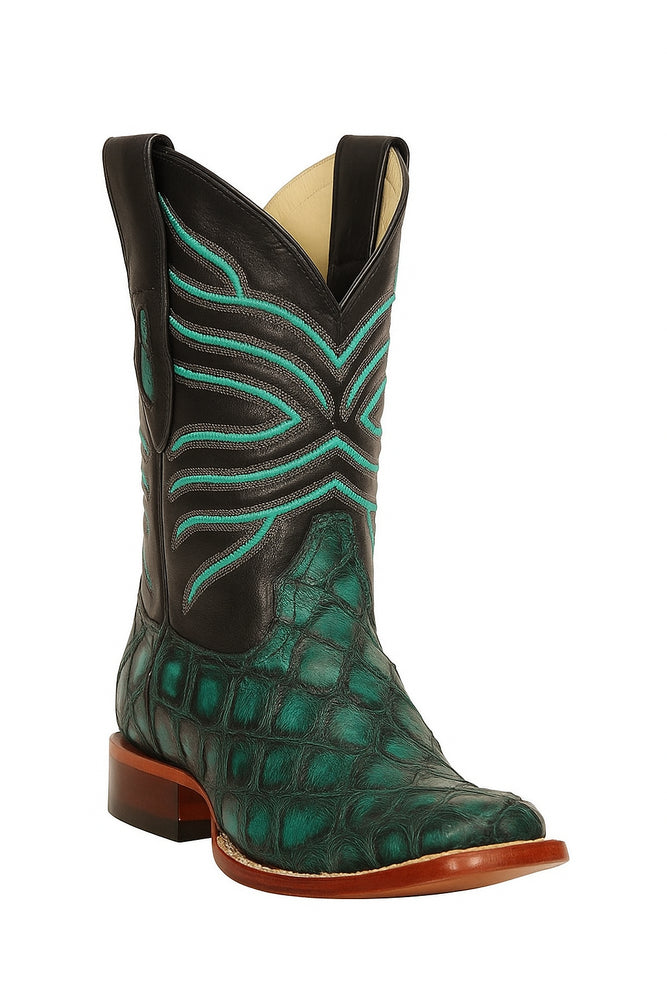 Botas de Pescado Pirarucu Original en Horma Rodeo Cuadrada