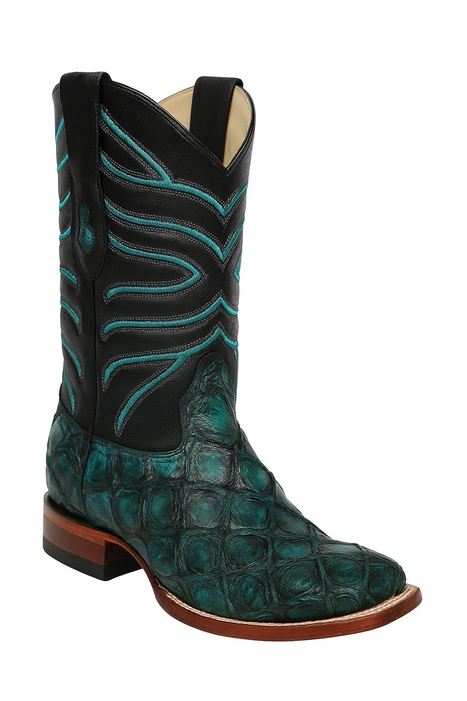 Botas de Pescado Pirarucu Original en Horma Rodeo Cuadrada