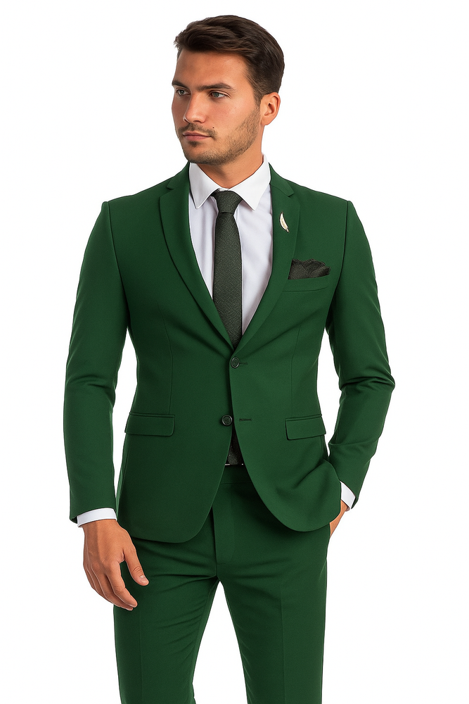 Emerald Green Suit - Slim Fit Wedding Green Groomsmen Suits