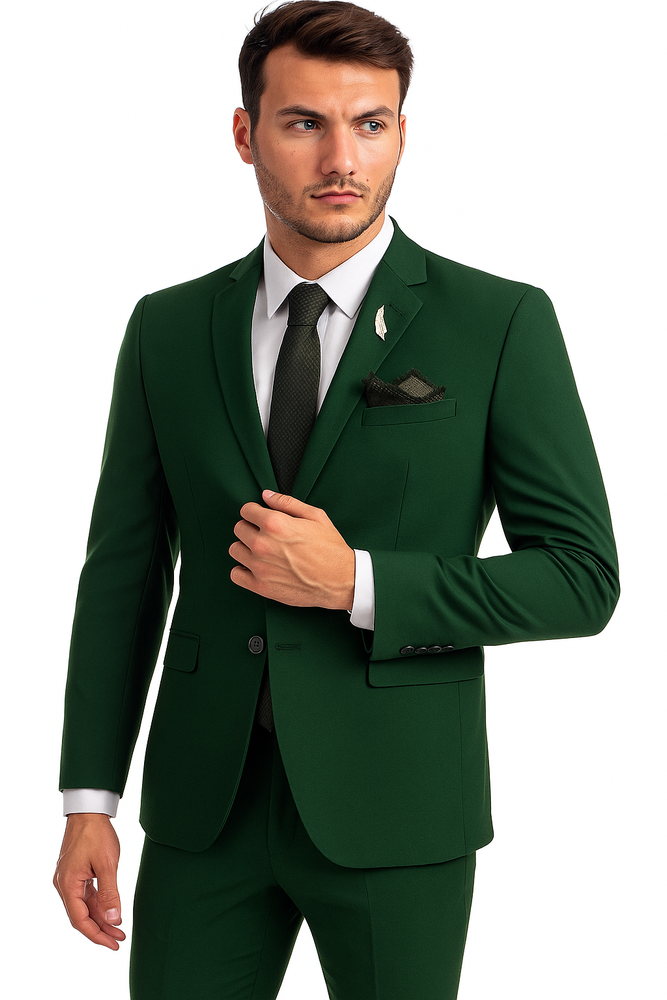 Emerald Green Suit - Slim Fit Wedding Green Groomsmen Suits