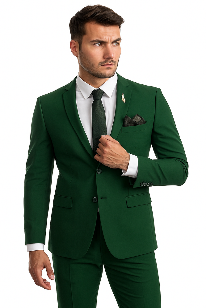 Emerald Green Suit - Slim Fit Wedding Green Groomsmen Suits