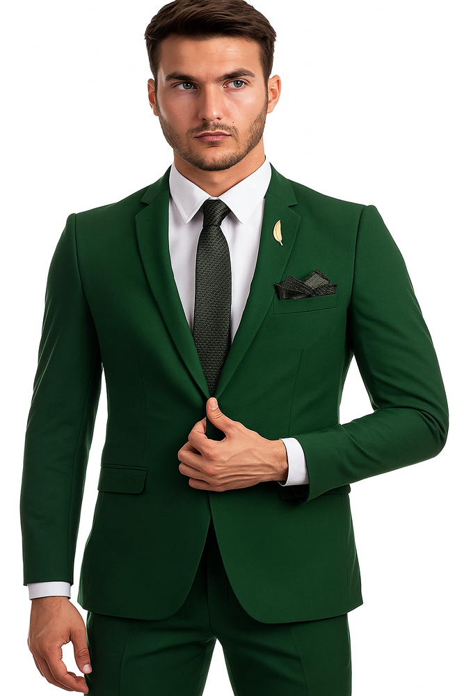 Emerald Green Suit - Slim Fit Wedding Green Groomsmen Suits