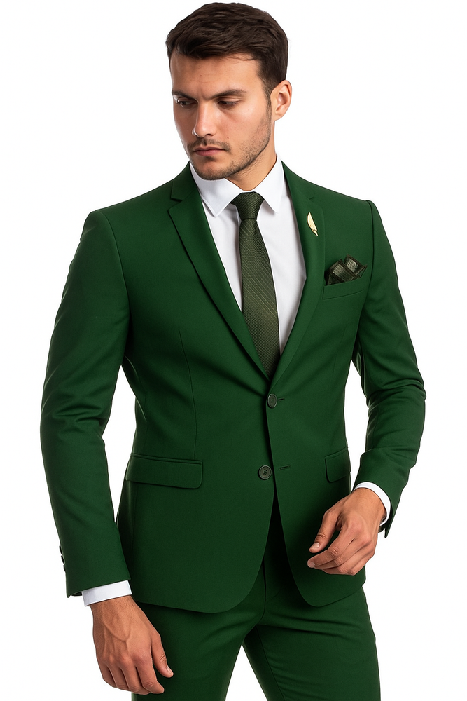 Emerald Green Suit - Slim Fit Wedding Green Groomsmen Suits