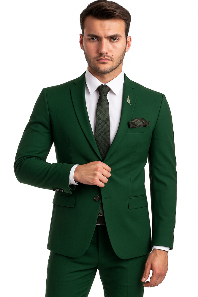 Emerald Green Suit - Slim Fit Wedding Green Groomsmen Suits