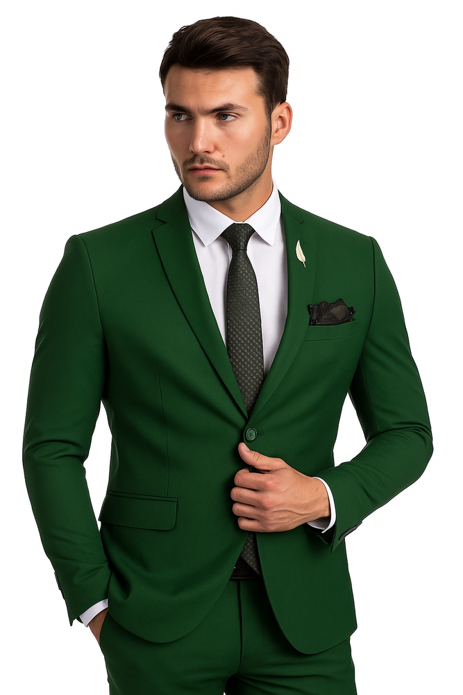 Emerald Green Suit - Slim Fit Wedding Green Groomsmen Suits