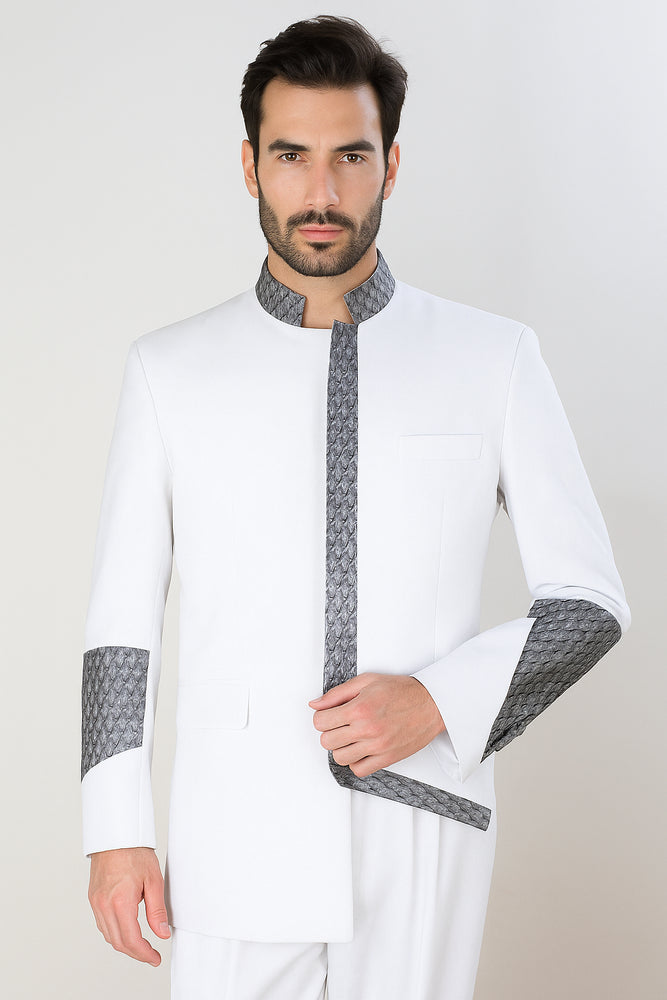 Apollo King Men's 2 Piece Nehru Style Suit Pastor Church Suit