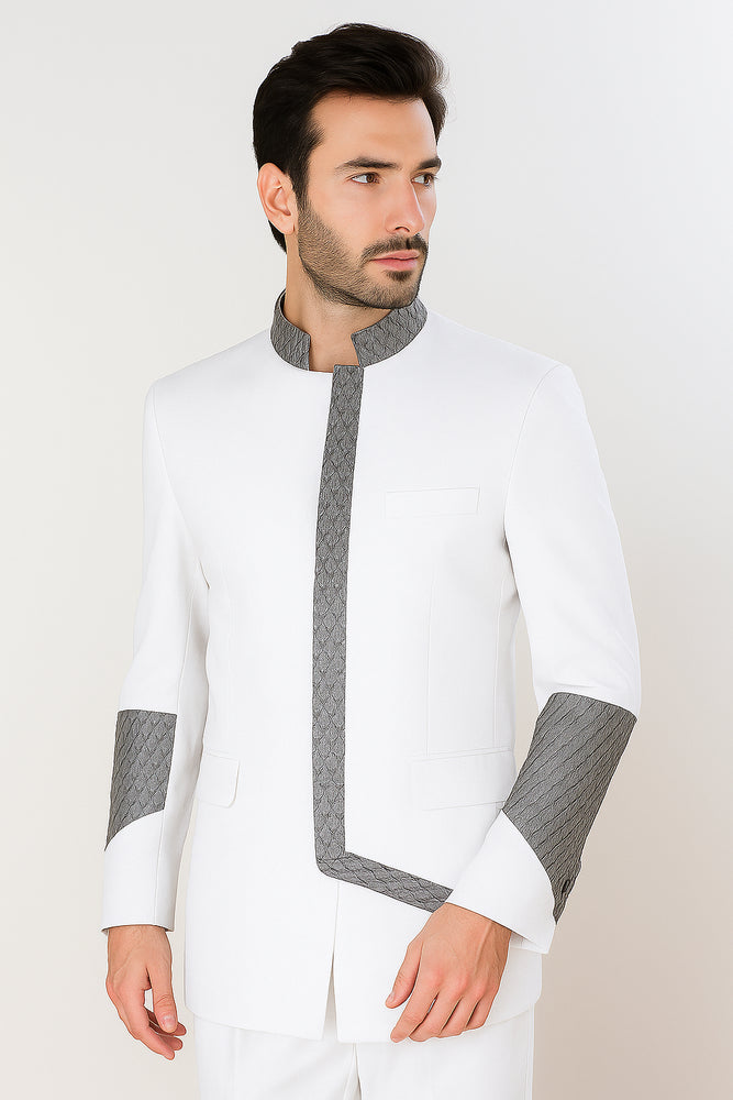 Apollo King Men's 2 Piece Nehru Style Suit Pastor Church Suit