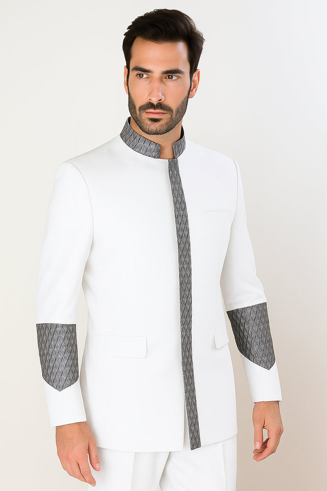 Apollo King Men's 2 Piece Nehru Style Suit Pastor Church Suit