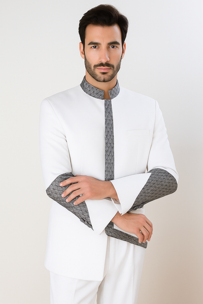 Apollo King Men's 2 Piece Nehru Style Suit Pastor Church Suit