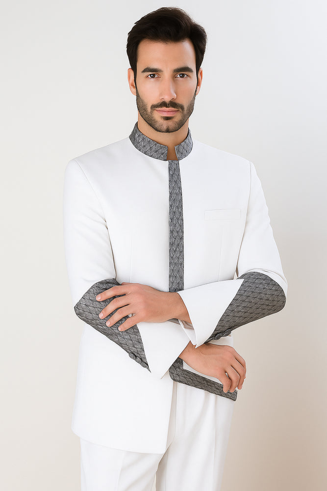 Apollo King Men's 2 Piece Nehru Style Suit Pastor Church Suit