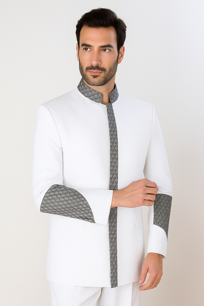 Apollo King Men's 2 Piece Nehru Style Suit Pastor Church Suit