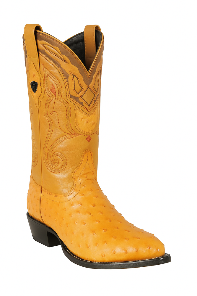 Men's Wild West Ostrich Skin J Toe Boots 29903-A