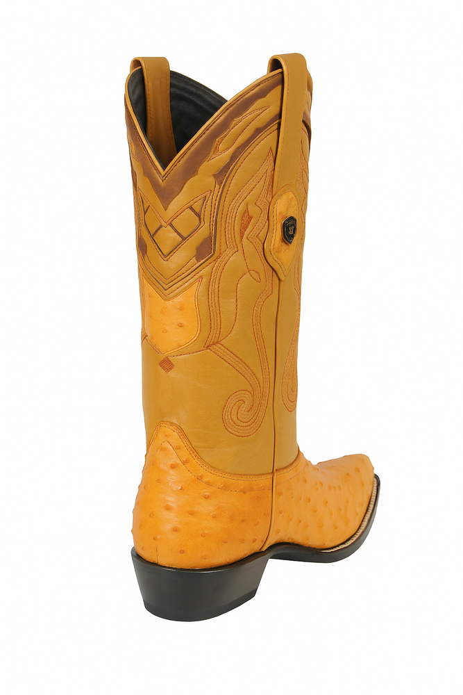 Men's Wild West Ostrich Skin J Toe Boots 29903-A