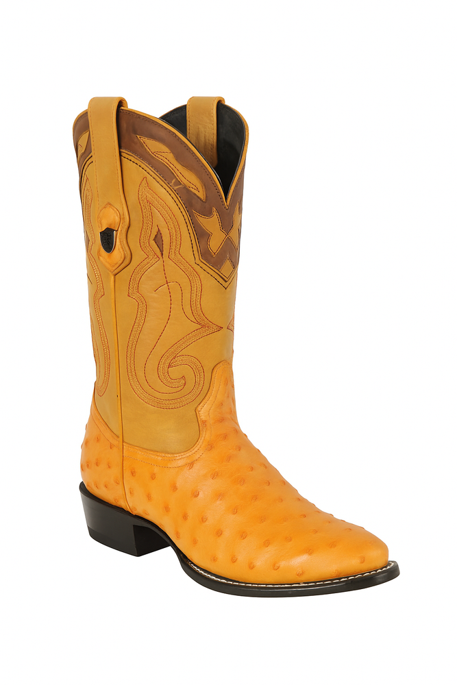 Men's Wild West Ostrich Skin J Toe Boots 29903-A