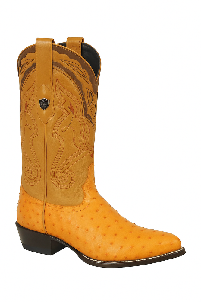 Men's Wild West Ostrich Skin J Toe Boots 29903-A