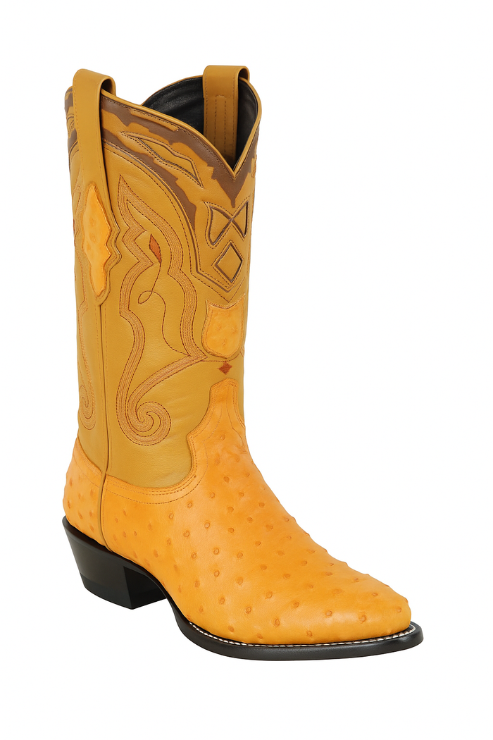 Men's Wild West Ostrich Skin J Toe Boots 29903-A