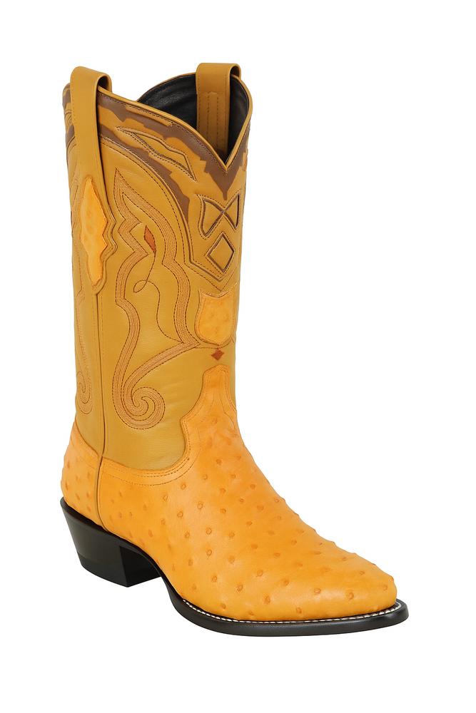 Men's Wild West Ostrich Skin J Toe Boots 29903-A