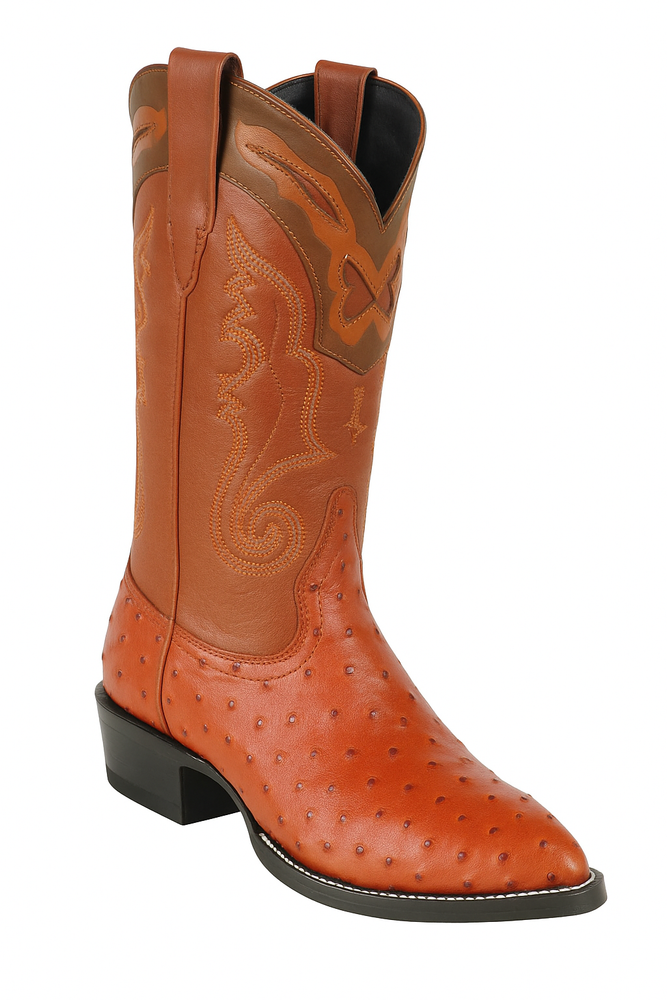 Men's Wild West Ostrich Skin J Toe Boots 29903-A