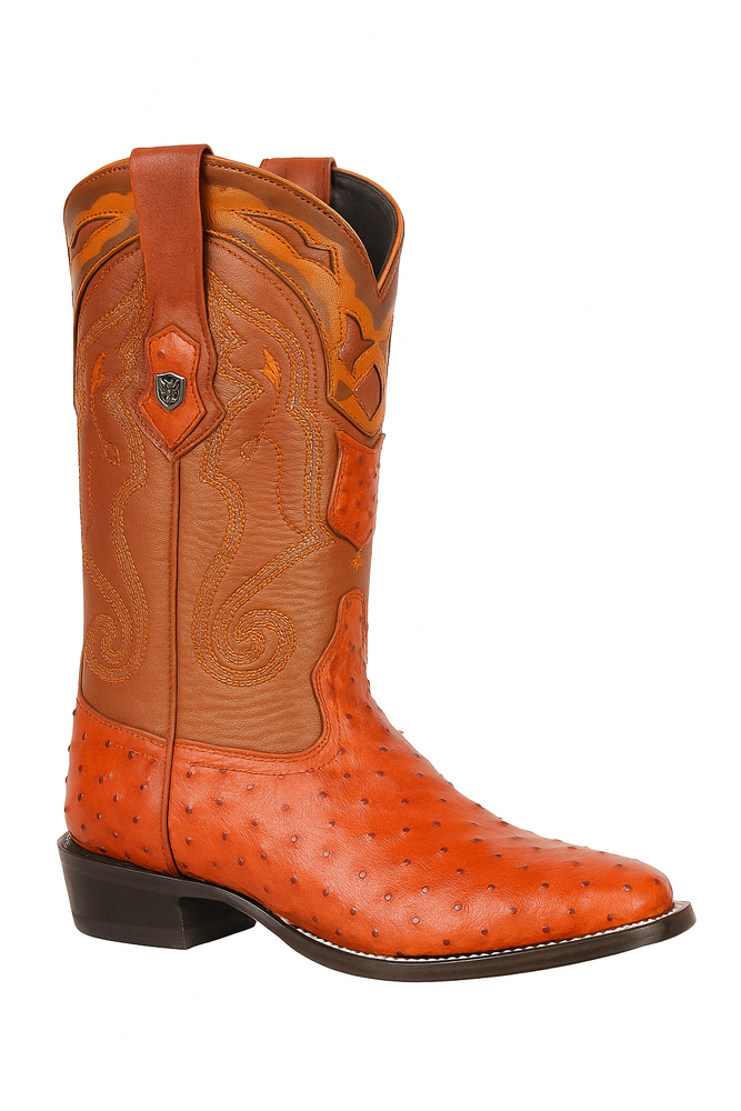 Men's Wild West Ostrich Skin J Toe Boots 29903-A