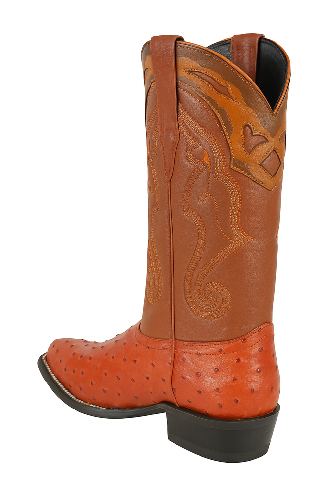 Men's Wild West Ostrich Skin J Toe Boots 29903-A