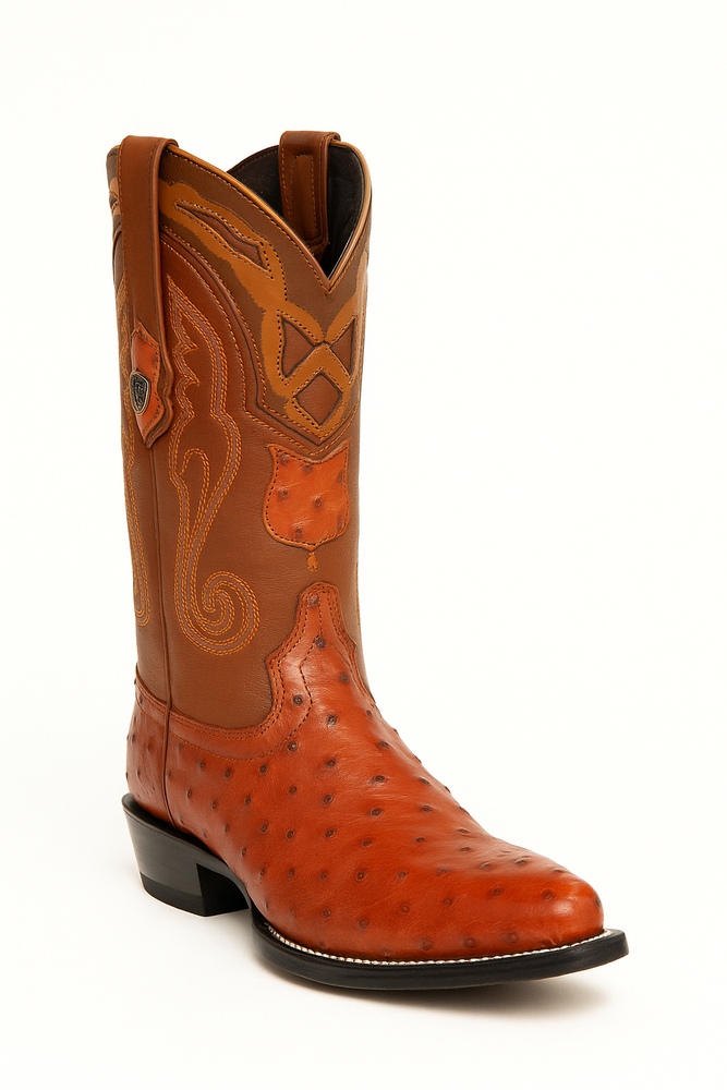 Men's Wild West Ostrich Skin J Toe Boots 29903-A