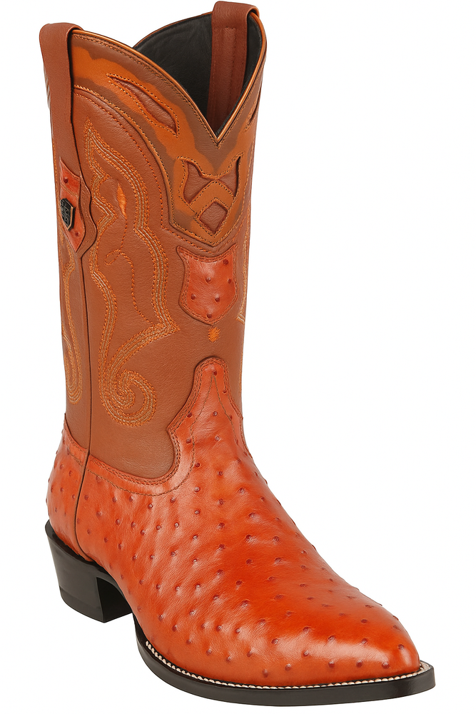 Men's Wild West Ostrich Skin J Toe Boots 29903-A