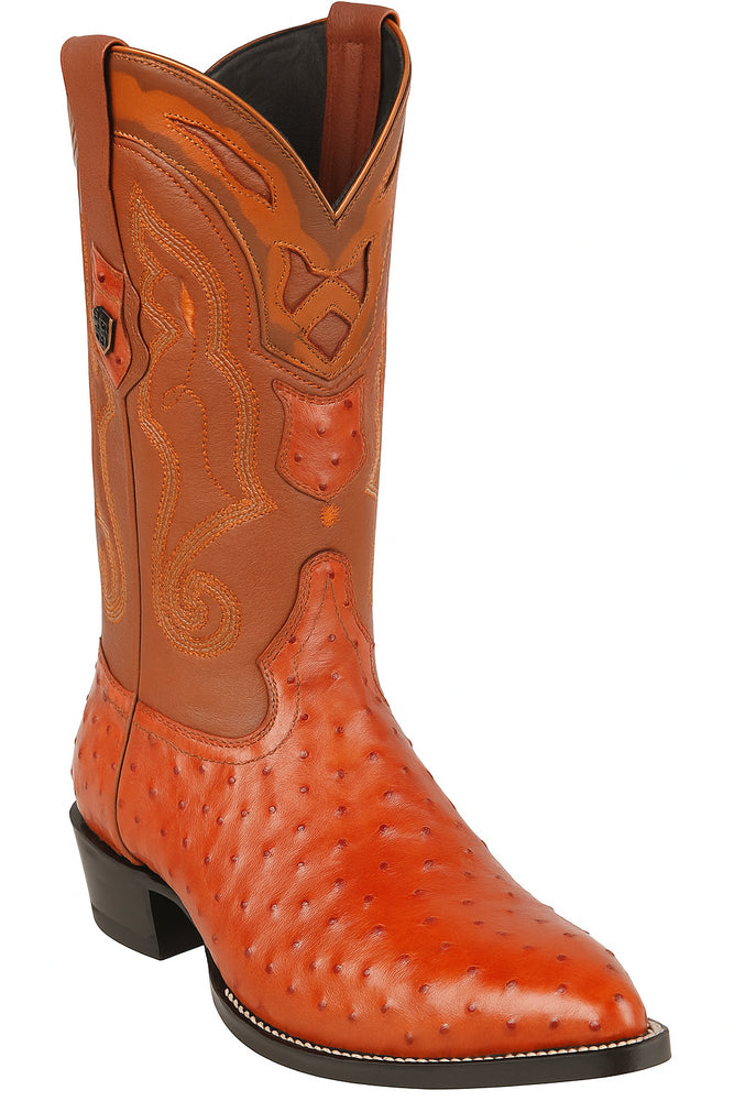 Men's Wild West Ostrich Skin J Toe Boots 29903-A