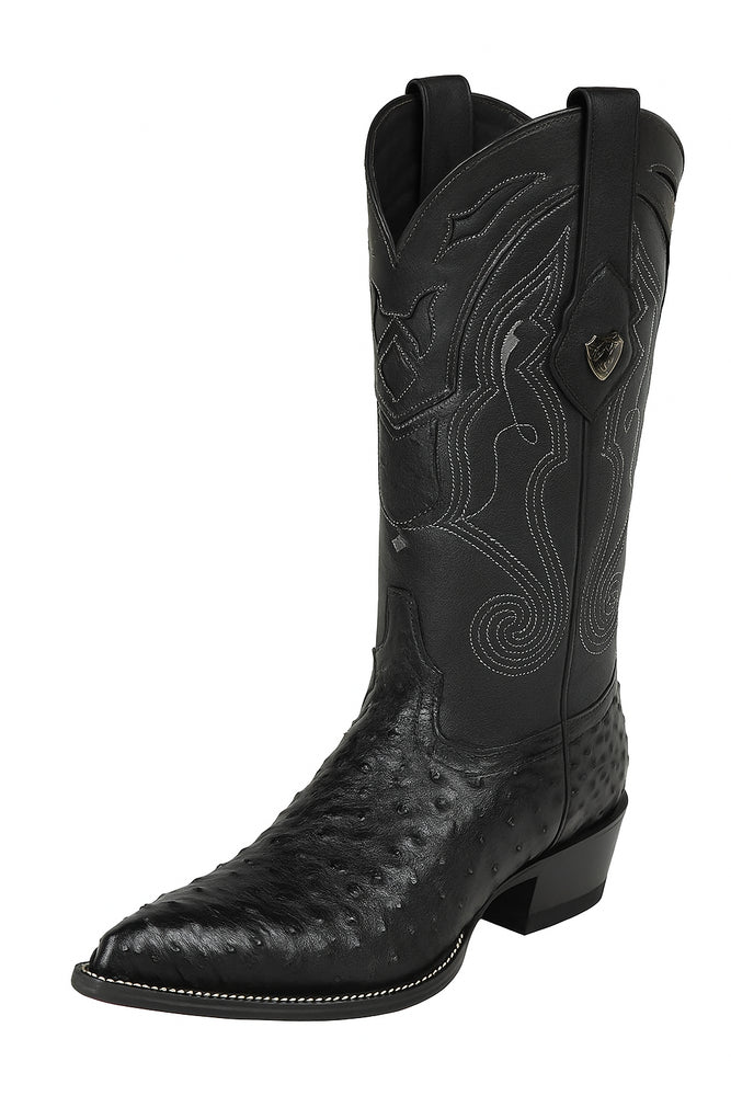 Men's Wild West Ostrich Skin J Toe Boots 29903-A
