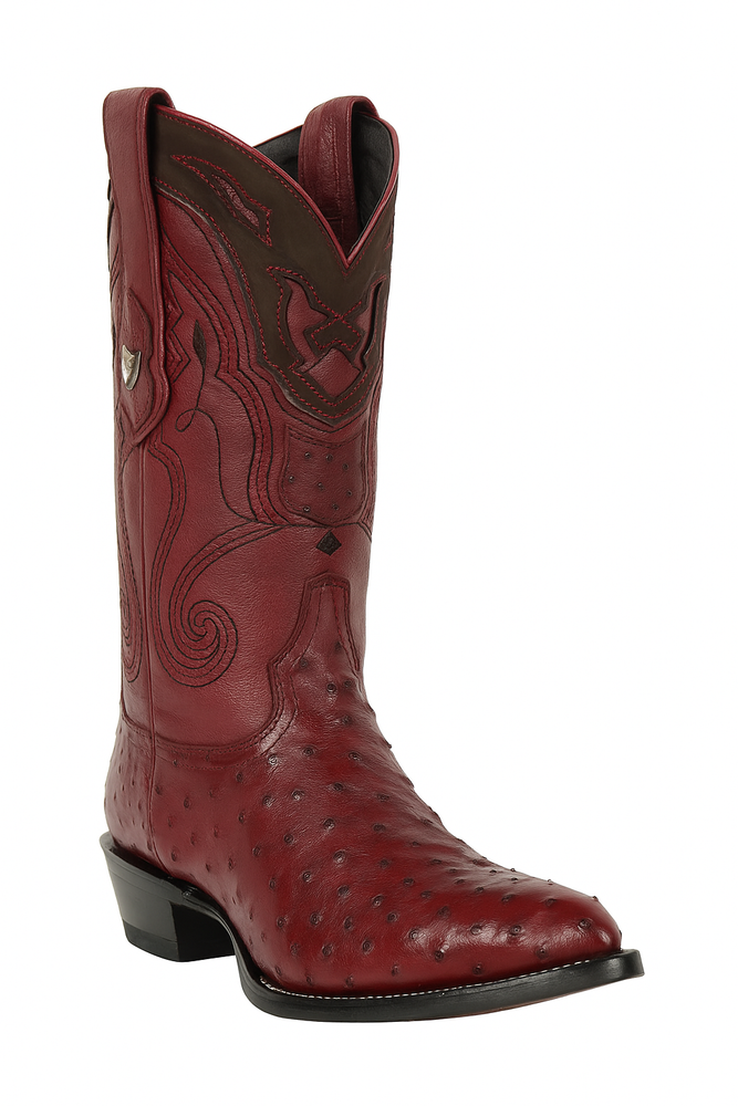 Men's Wild West Ostrich Skin J Toe Boots 29903-A