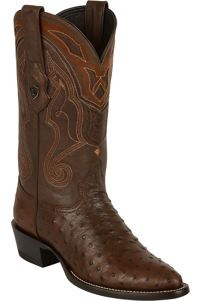 Men's Wild West Ostrich Skin J Toe Boots 29903-A