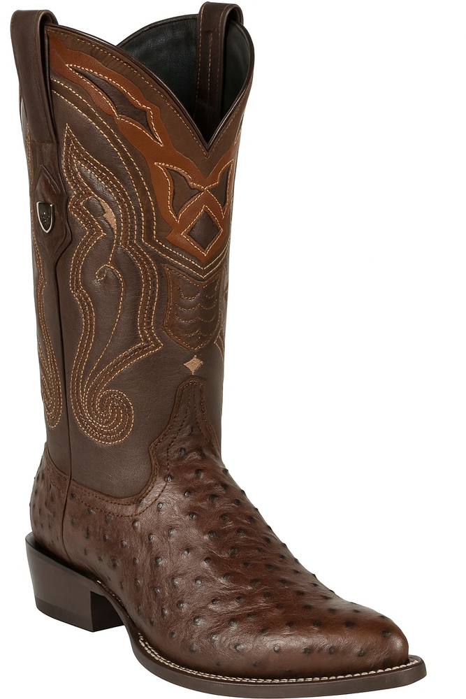 Men's Wild West Ostrich Skin J Toe Boots 29903-A