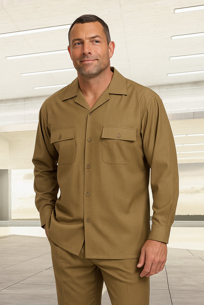 Mens 2-Piece 100% Wool Walking Suit with Pleated Wide-Leg Pants – Classic and Comfortable