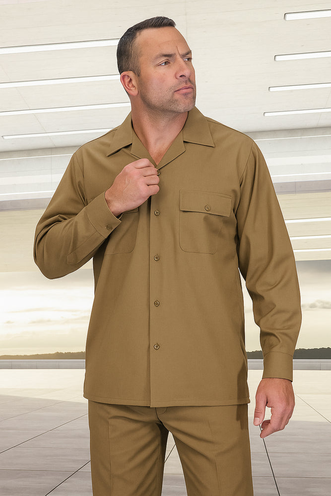 Mens 2-Piece 100% Wool Walking Suit with Pleated Wide-Leg Pants – Classic and Comfortable