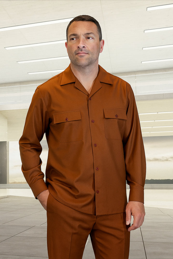 Mens 2-Piece 100% Wool Walking Suit with Pleated Wide-Leg Pants – Classic and Comfortable