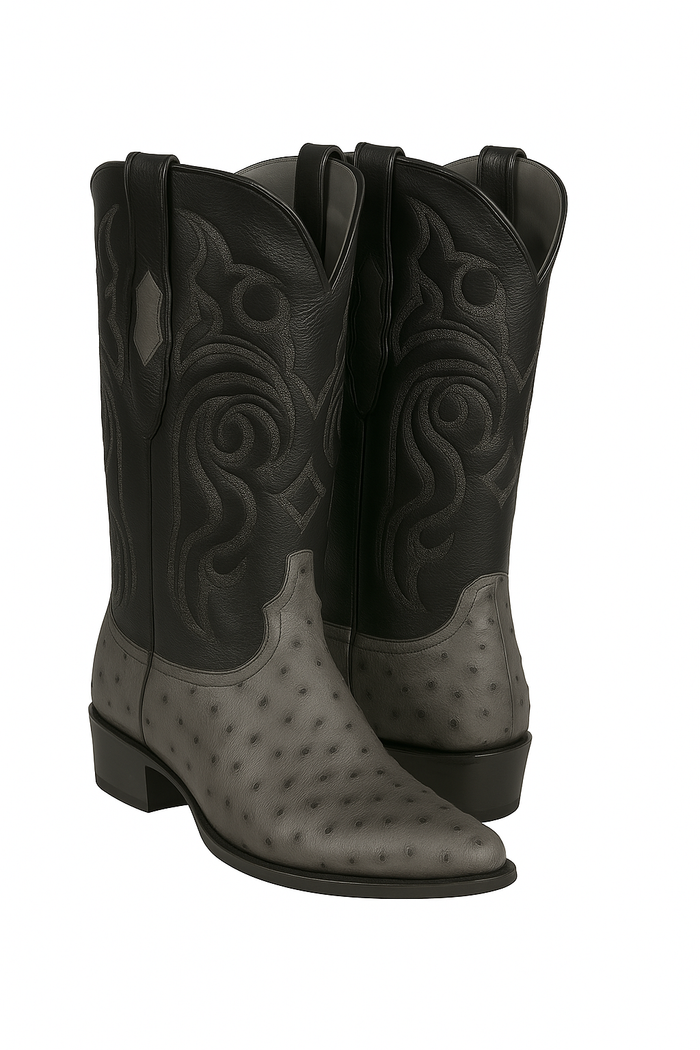 Botas de Avestruz Original Punta Redonda LAB-650309