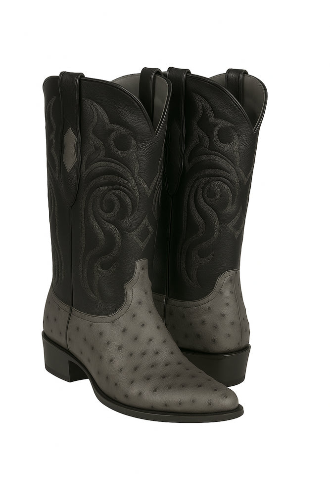 Botas de Avestruz Original Punta Redonda LAB-650309